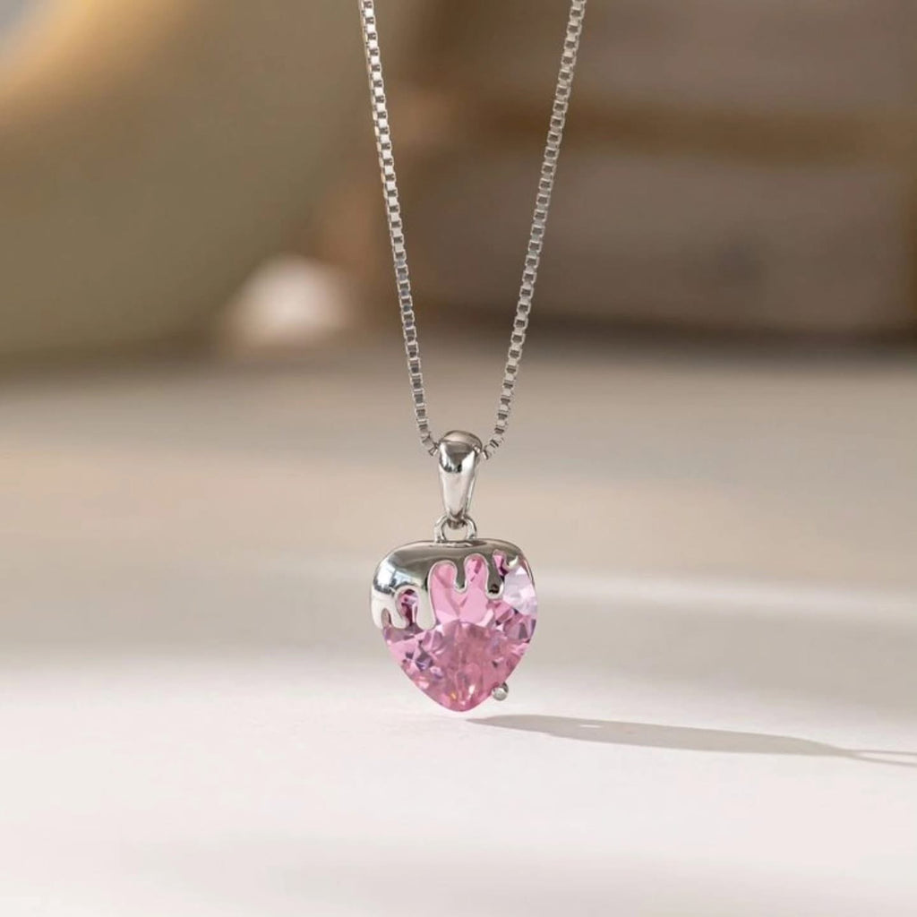 Collar corazón derretido