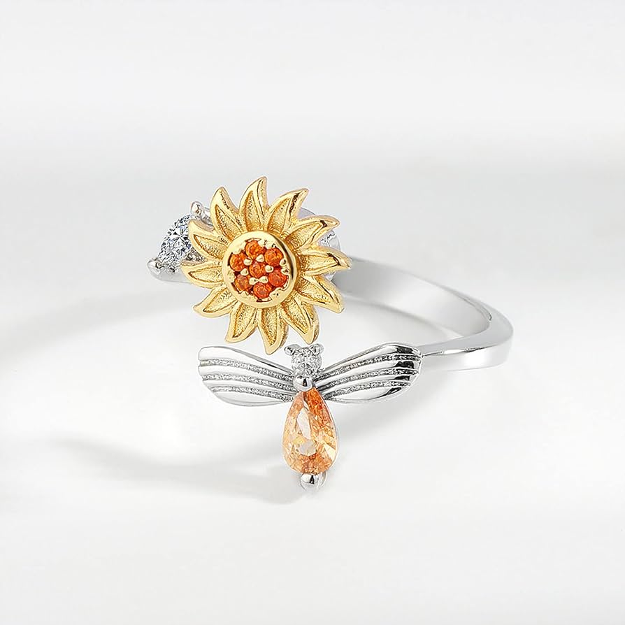 Anillo antiestrés girasol y abejita