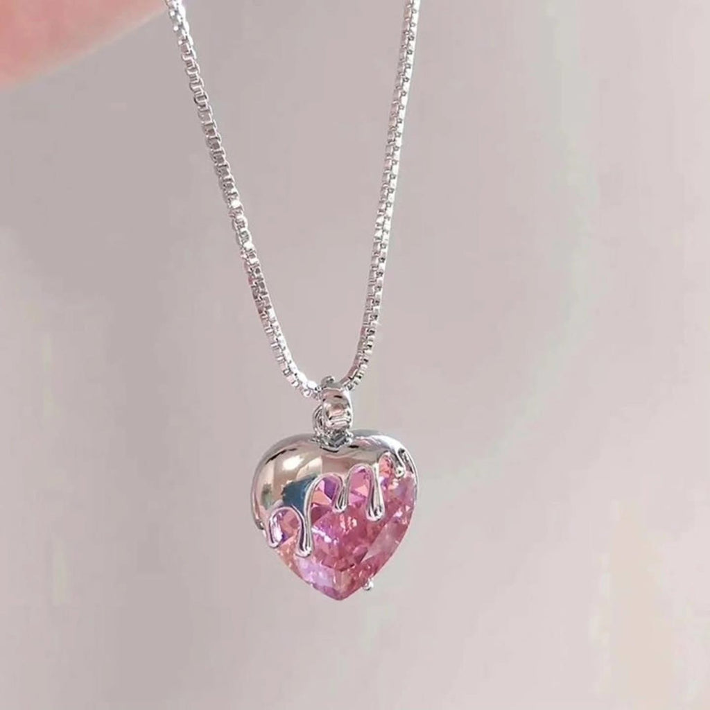 Collar corazón derretido