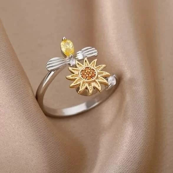 Anillo antiestrés girasol y abejita