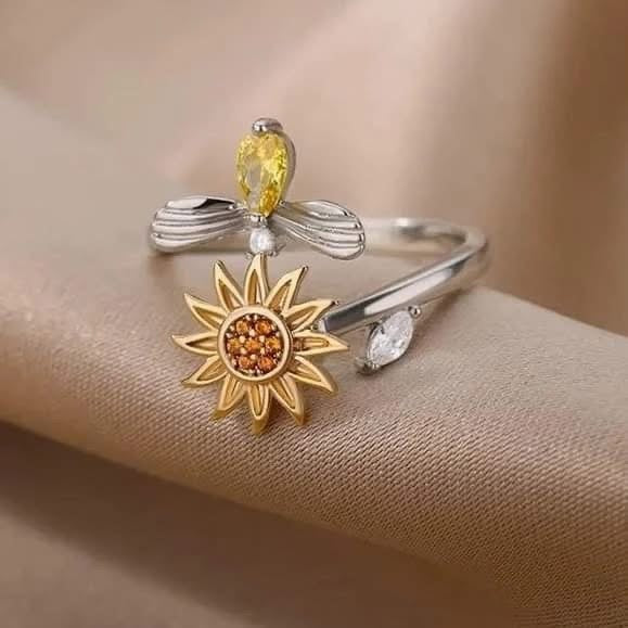 Anillo antiestrés girasol y abejita