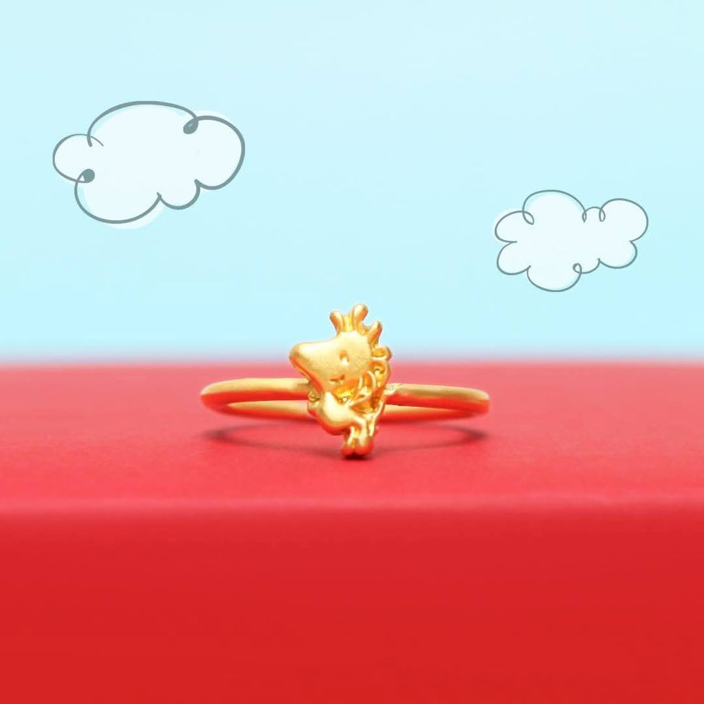 Anillos Snoopy con plata S925 y baño de oro de 14k - LYX Guatemala