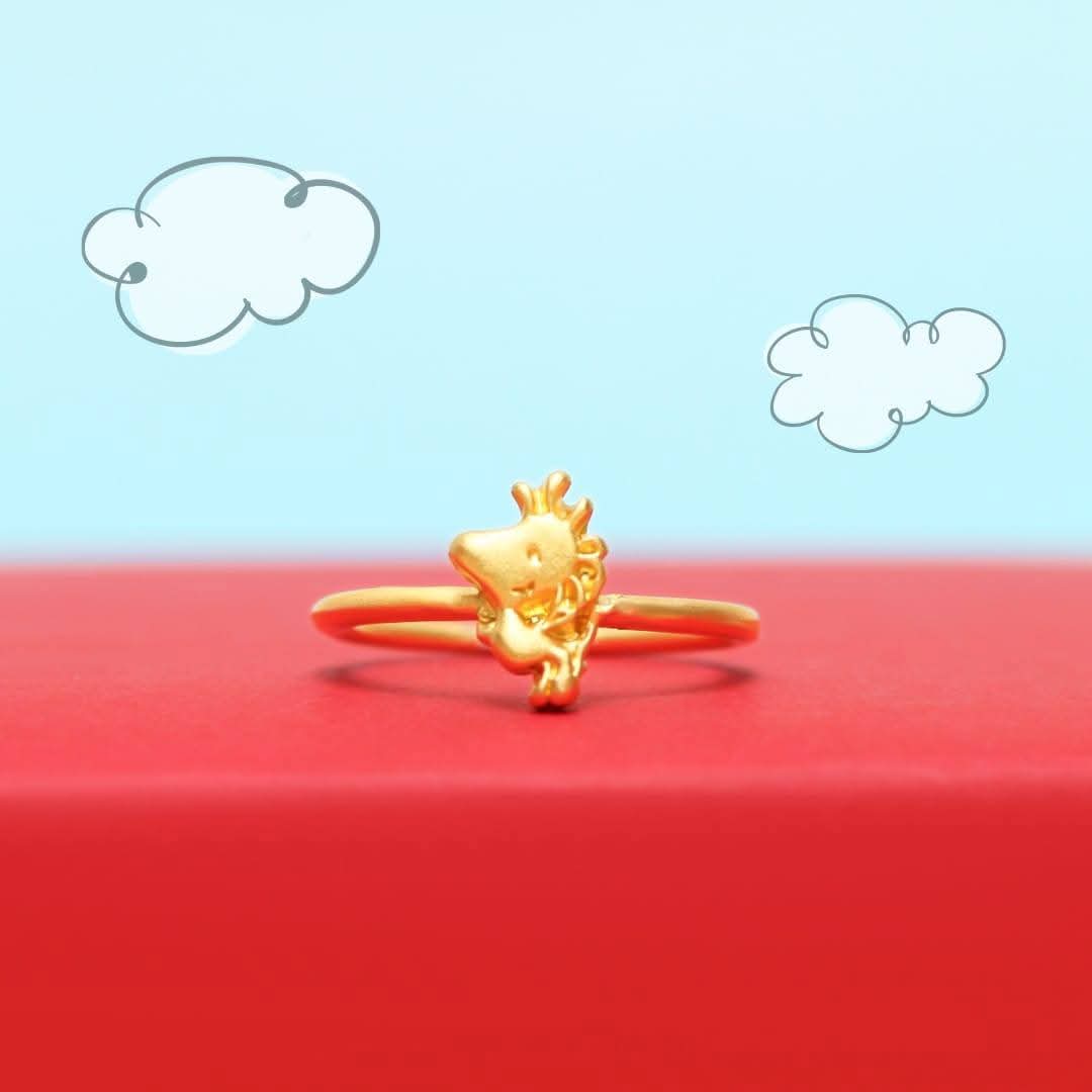 Anillos Snoopy con plata S925 y baño de oro de 14k - LYX Guatemala