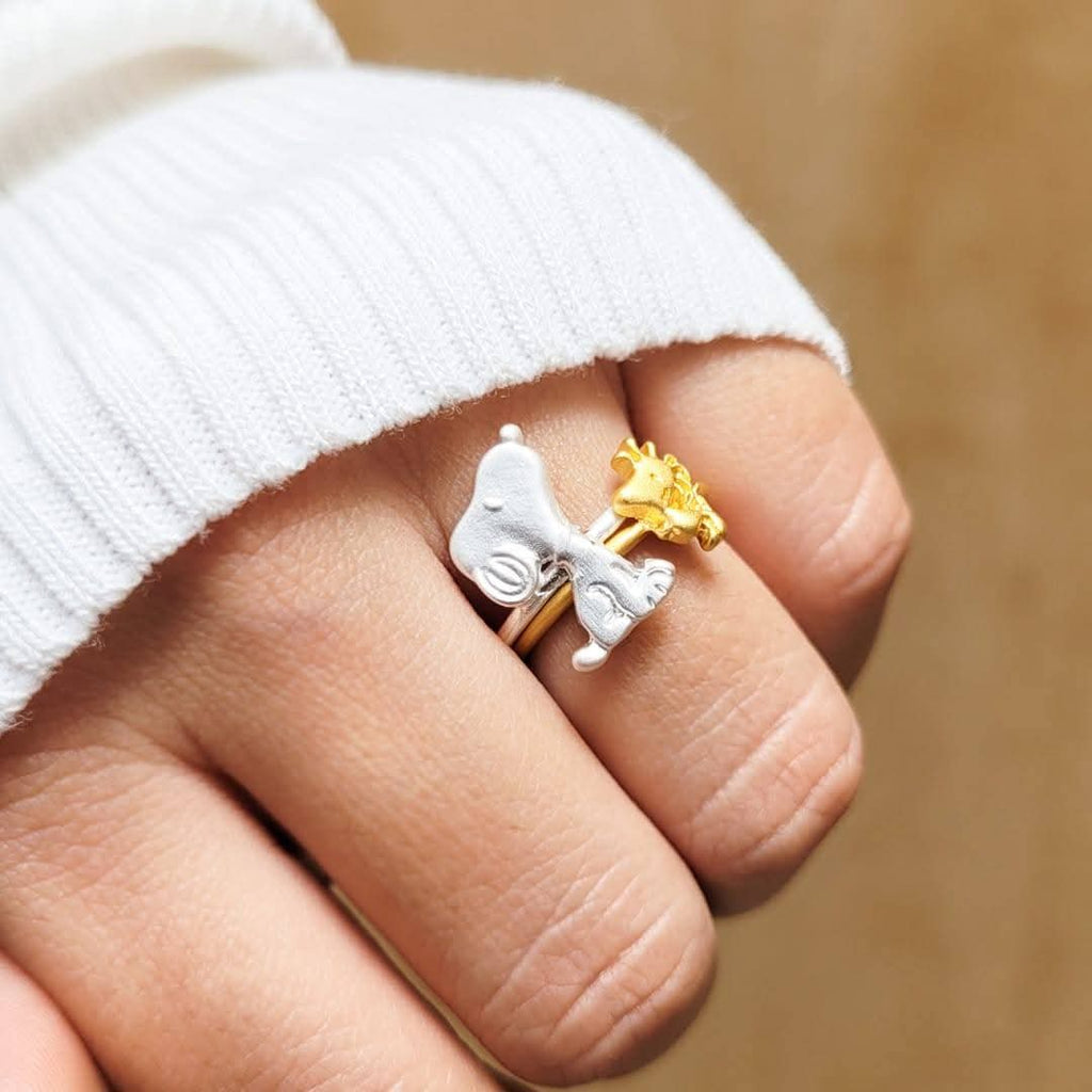 Anillos Snoopy con plata S925 y oro de 14k - LYX Guatemala