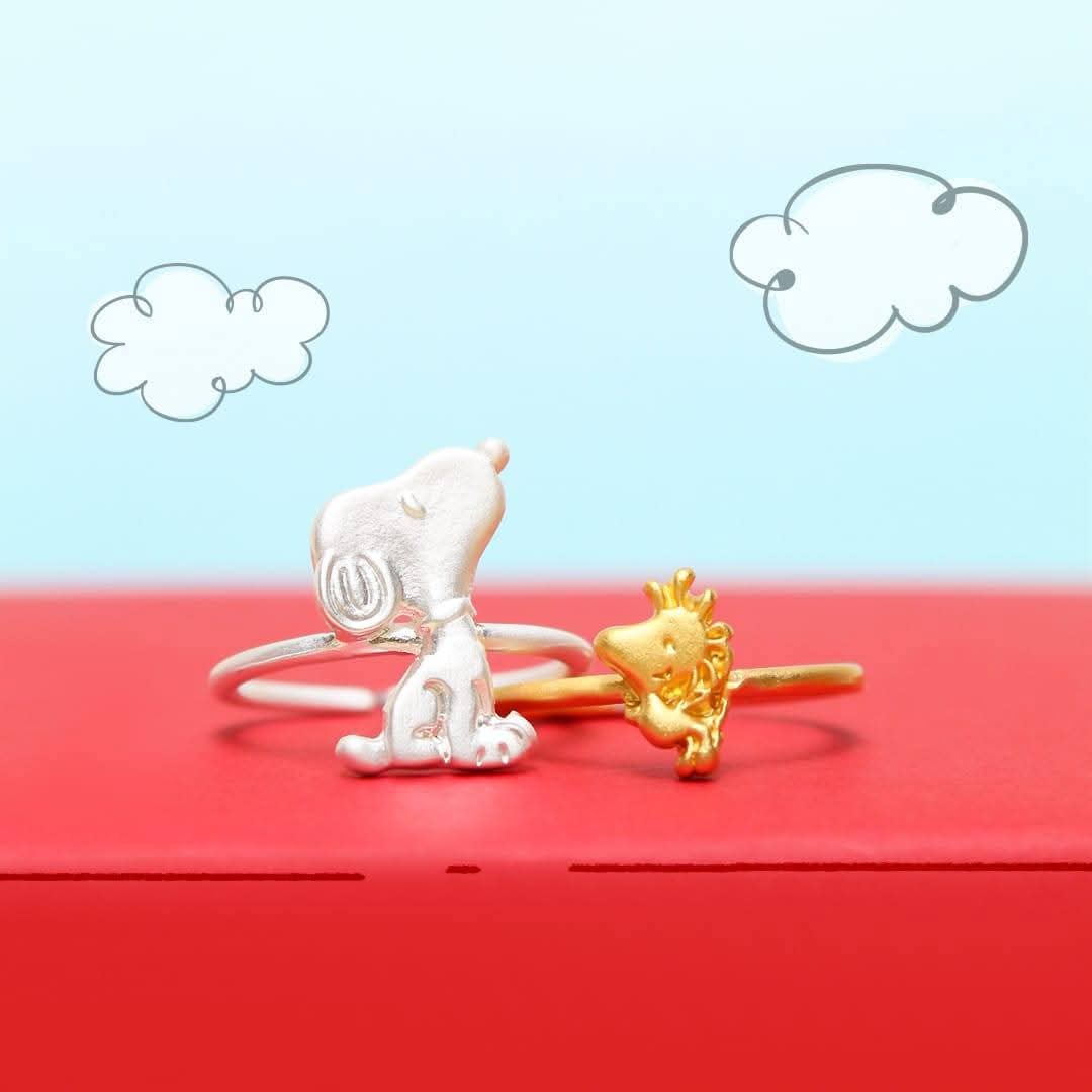 Anillos Snoopy con plata S925 y oro de 14k - LYX Guatemala