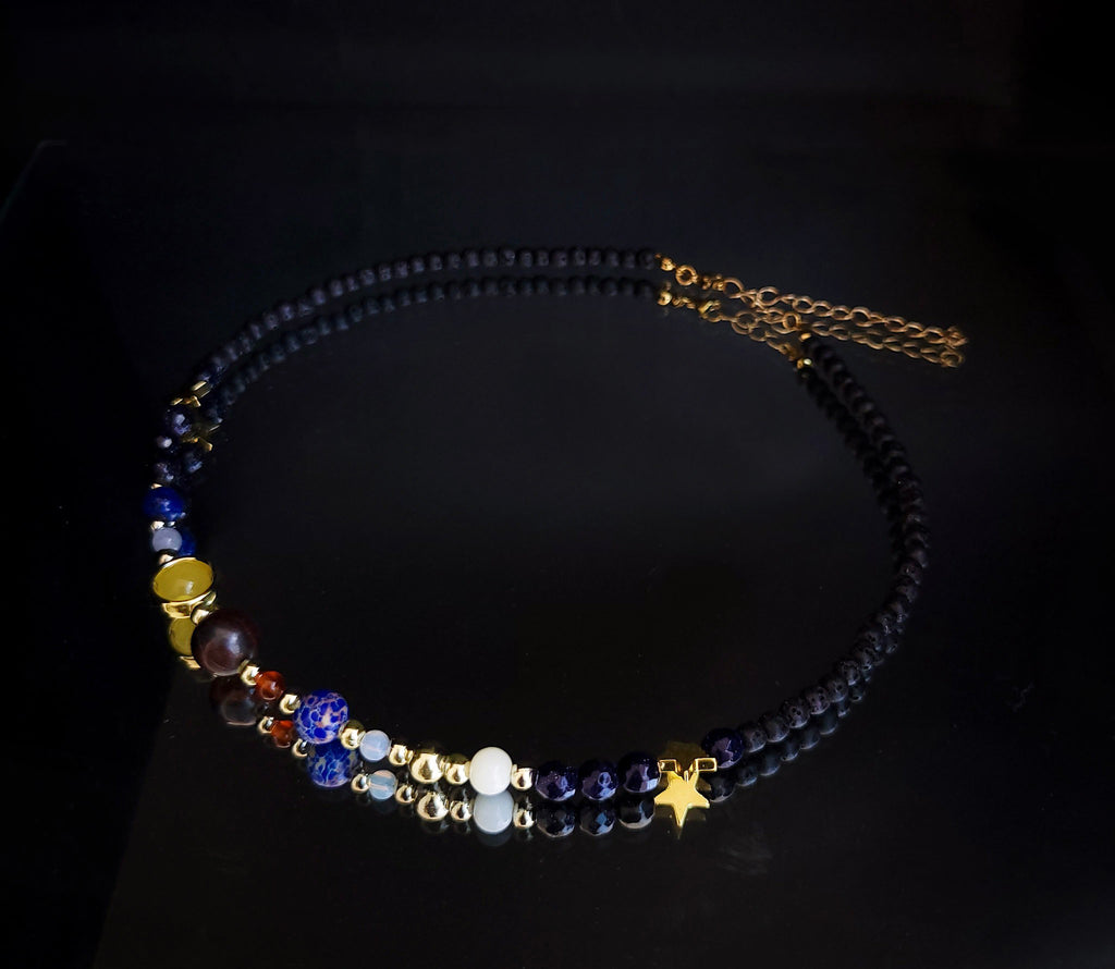 Collar Sistema Solar con piedras naturales - LYX Guatemala