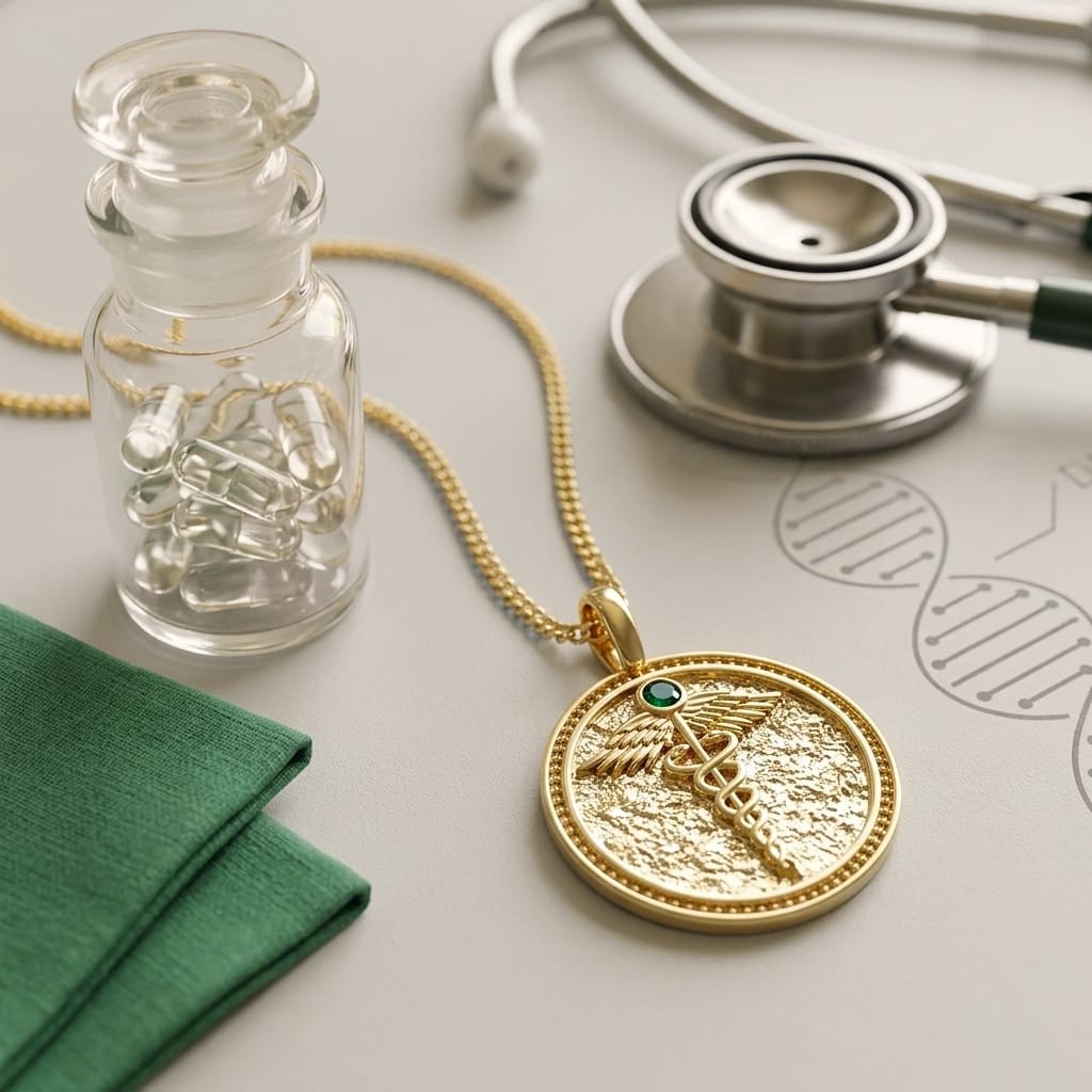 Collar medalla de salud