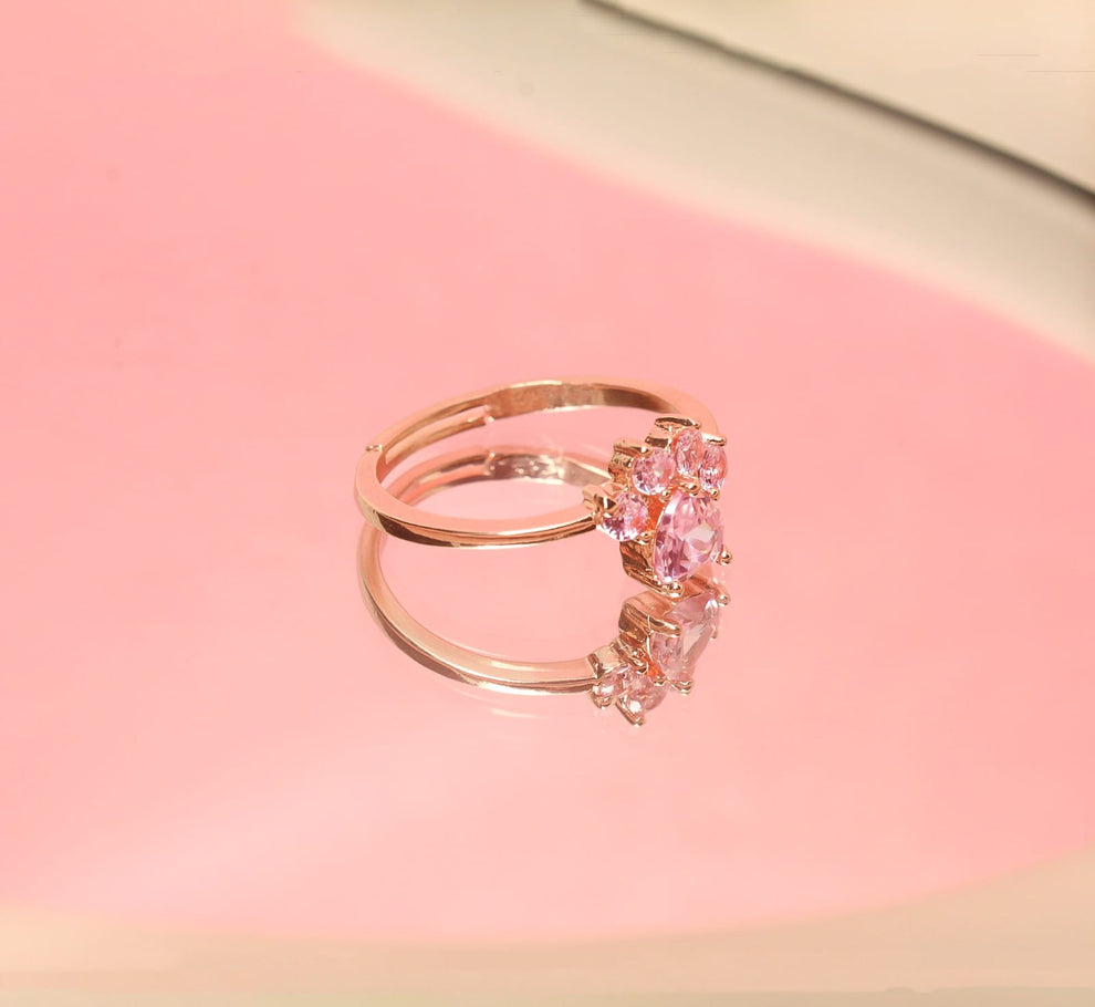Anillo Huellita rosa