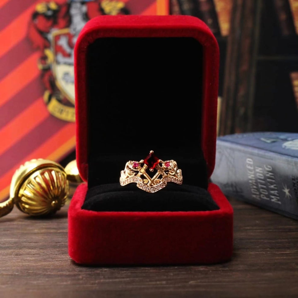Set anillos Gryffindor con oro rosa de 14k - LYX Guatemala